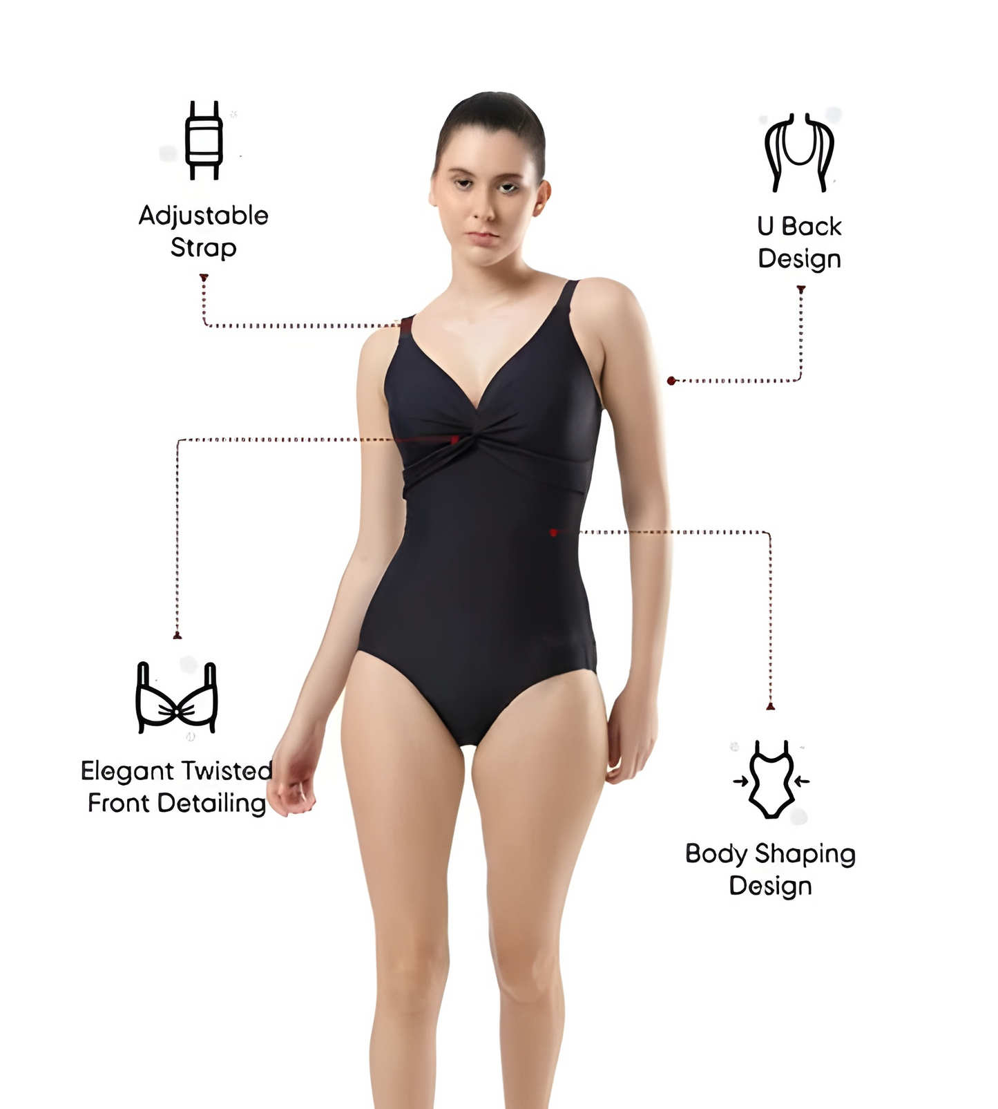 Speedo Women V-cut Sleeveless Brigitte One Piece Swimwear