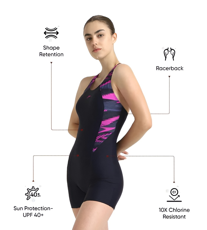 Speedo Women Hyperboom Printed Racerback legsuit