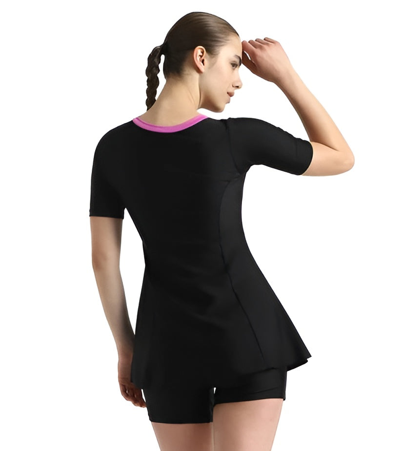 Speedo Women Closedback Sleeved Swimdress With Boyleg
