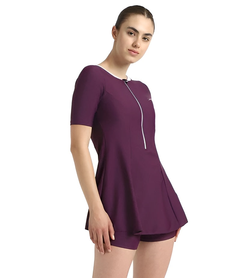 Speedo Enduraflex Closeback Sleeved Swimdress with Boyleg