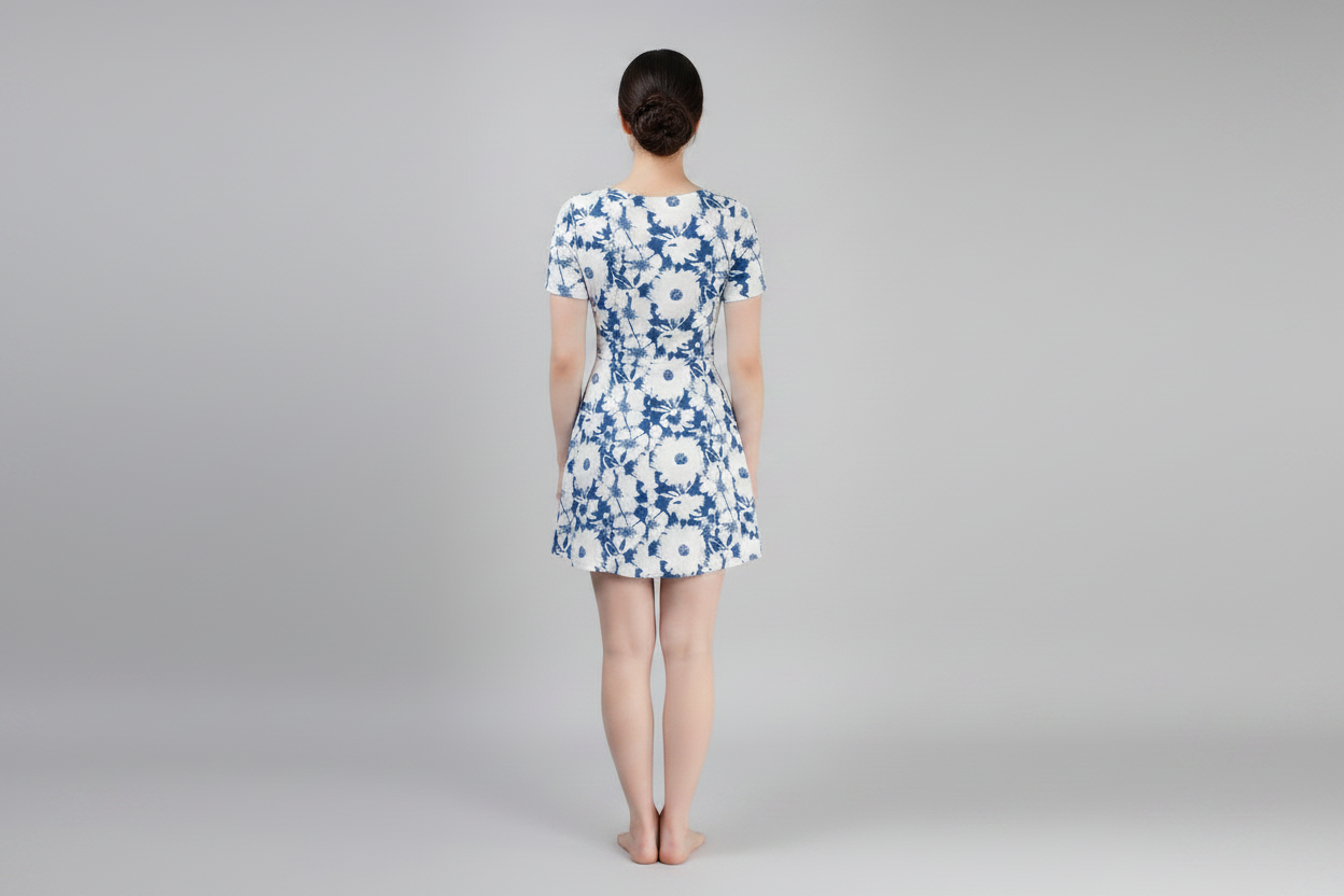 Lobster Halfsleeve Printed Frockstyle Swimmwear