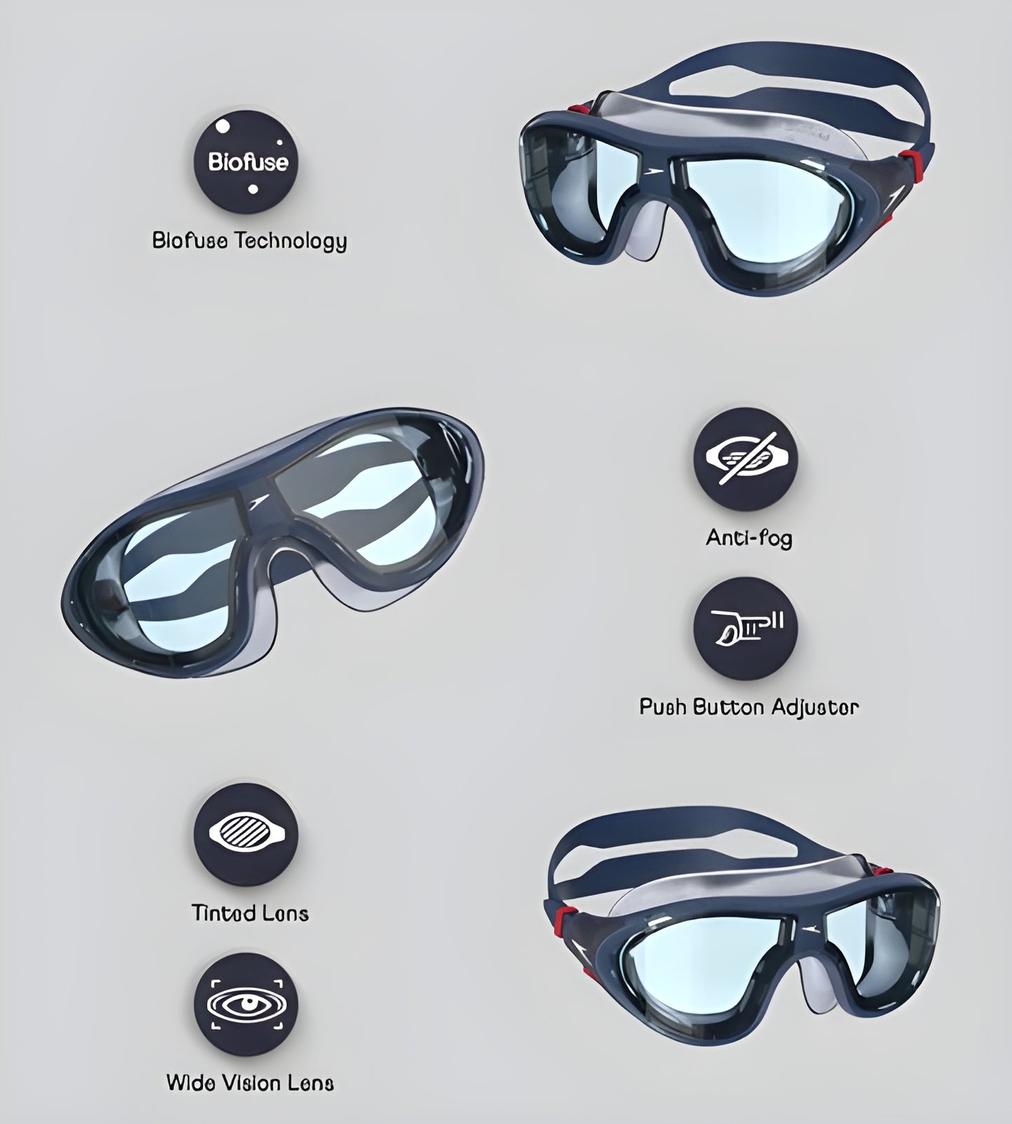 Speedo Unisex Adult Bio-Fuse 2.0 Swimming Goggles