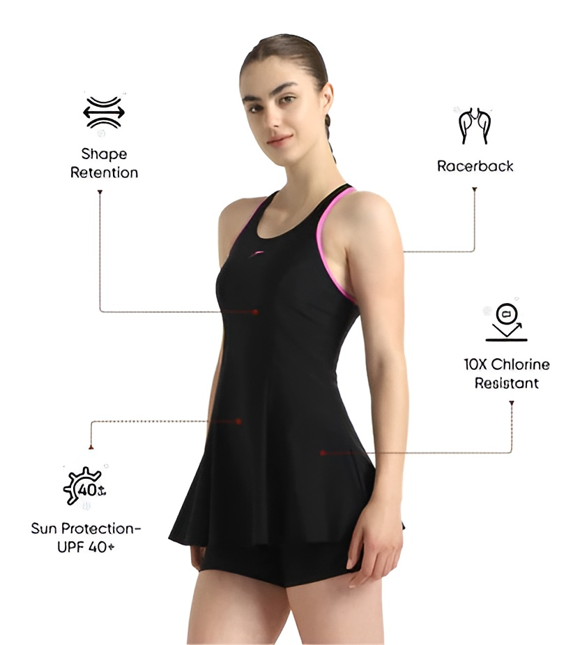 Speedo Women Racerback Frock Style Swimwear With Boyleg