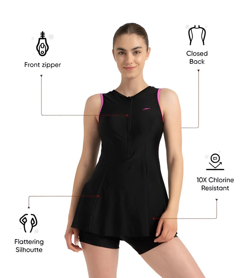Speedo Women Closedback Frock Style With Boyleg