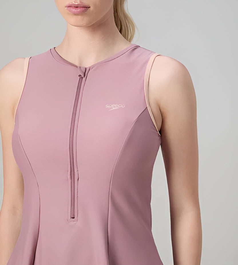 Speedo Women's Endura Brite CloseBack SwimDress with BoyLeg