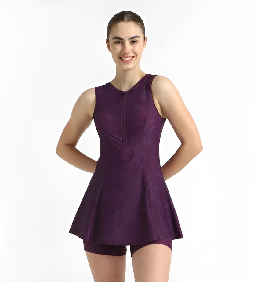 Speedo Women Printed Closedback Frock Style With Boyleg