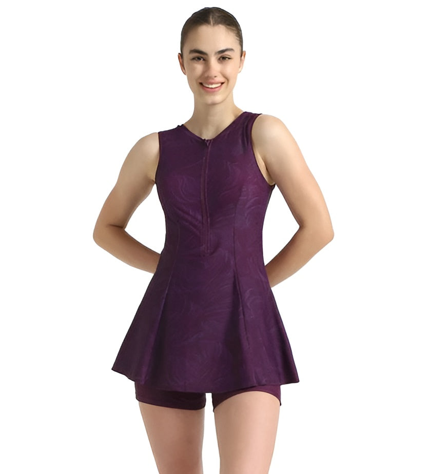Speedo Women Printed Closedback Frock Style With Boyleg