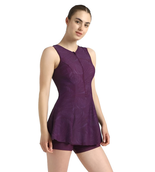 Speedo Women Printed Closedback Frock Style With Boyleg