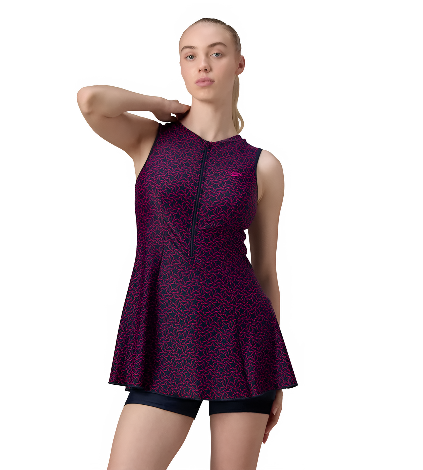 Speedo Women Printed Closedback Frock Style With Boyleg