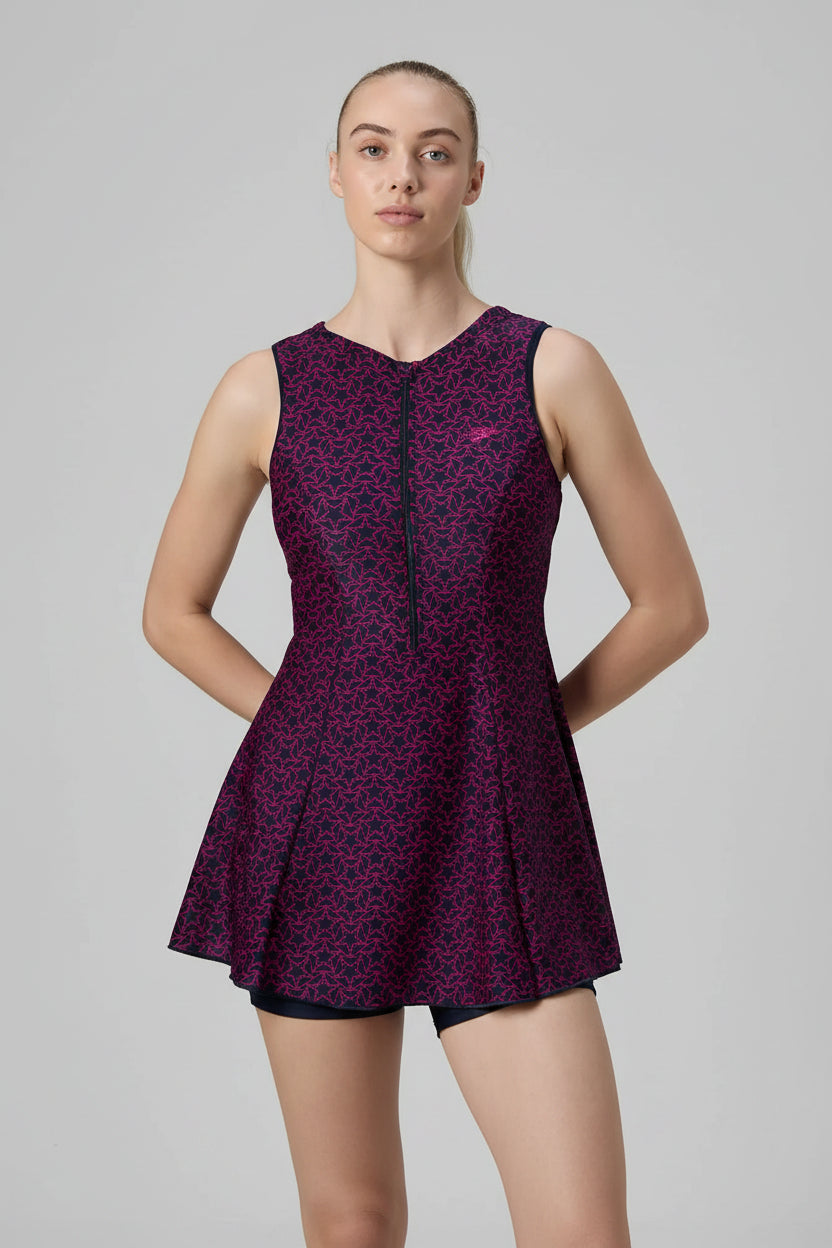 Speedo Women Printed Closedback Frock Style With Boyleg