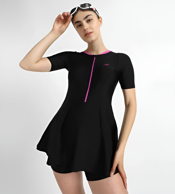 Speedo Women Closedback Sleeved Swimdress With Boyleg