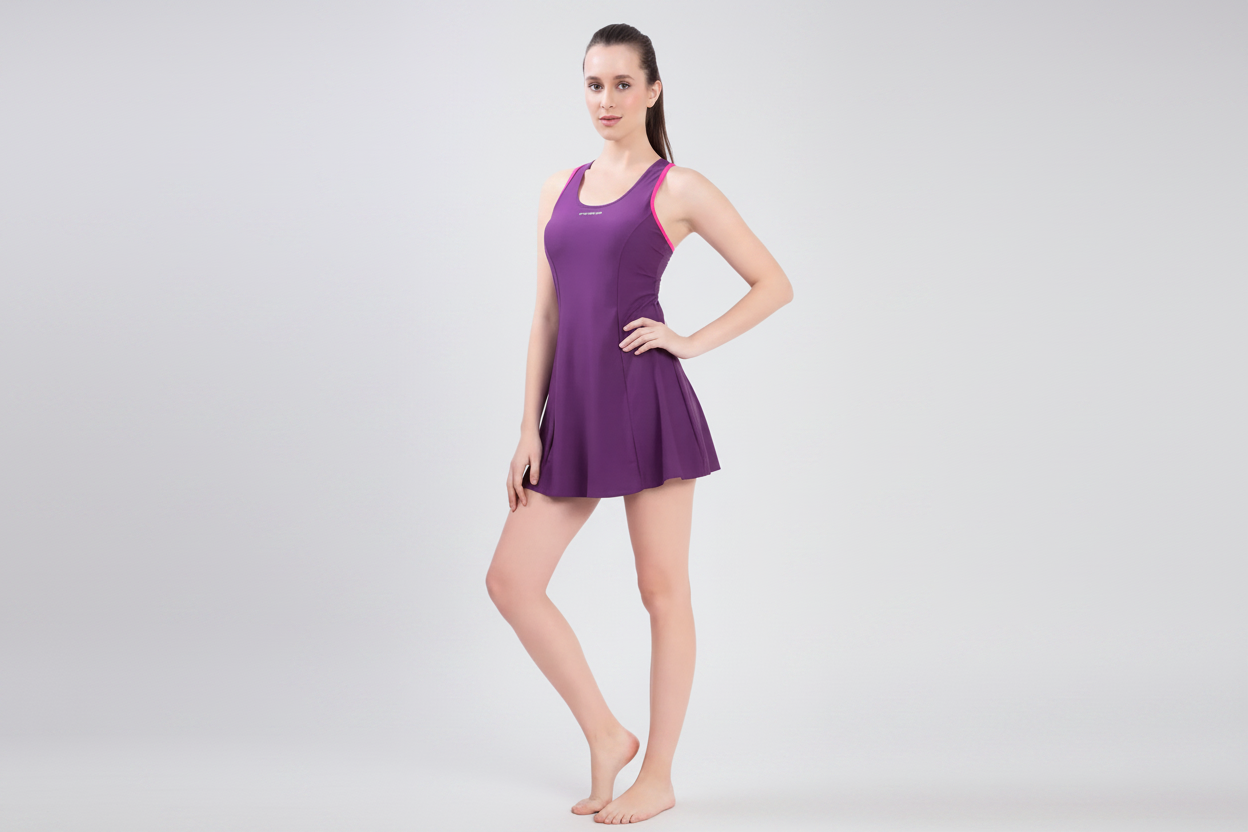 Lobster Frock Style Plain Swimwear