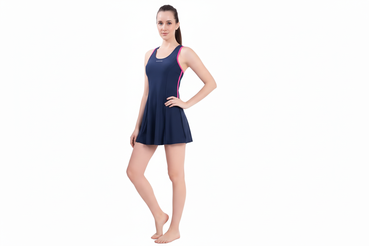 Lobster Frock Style Plain Swimwear